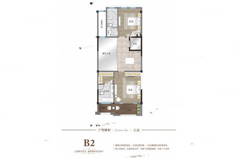 建业比华利庄园3室2厅4卫259㎡户型图