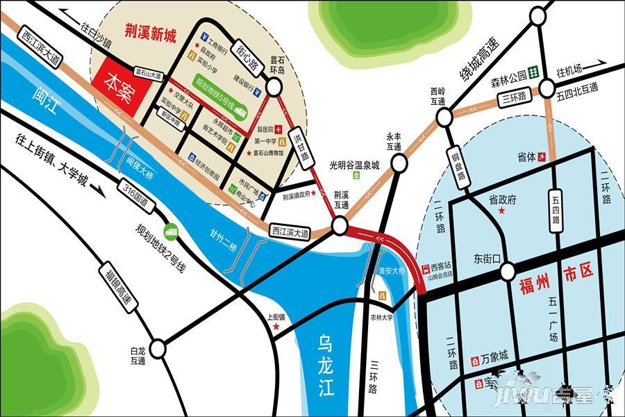 启航闽江1号位置交通图1