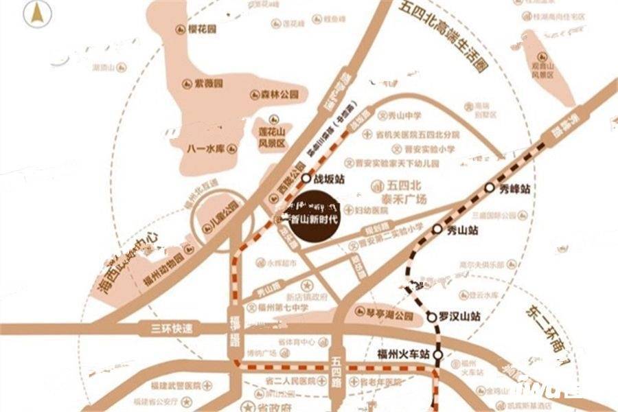 中庚香山新时代位置交通图
