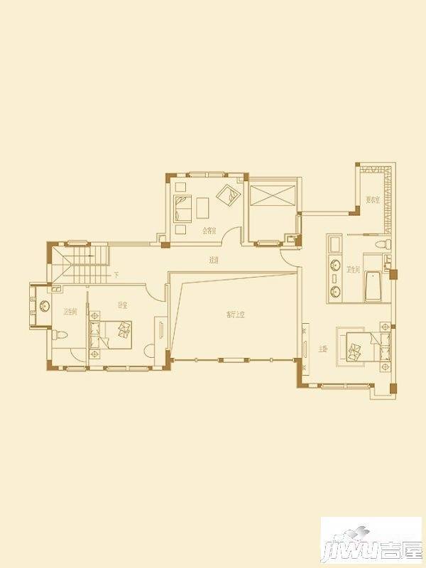 华润橡树湾3室3厅3卫224㎡户型图