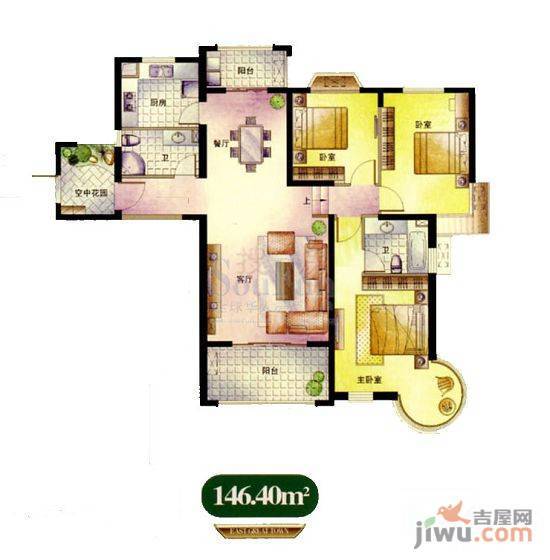 东方名城普通住宅99.2㎡户型图