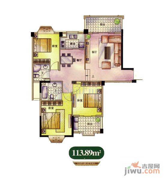 东方名城普通住宅99.2㎡户型图