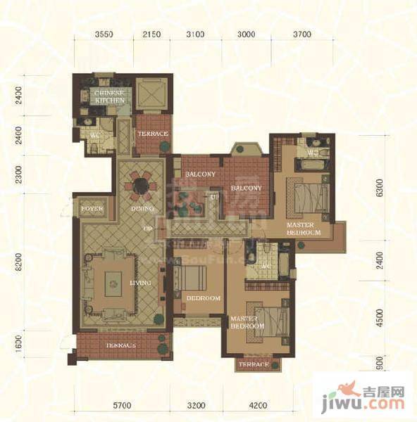 东方名城普通住宅343.3㎡户型图