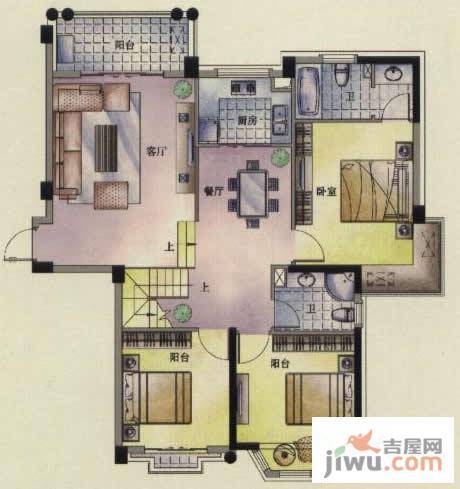 东方名城6室3厅4卫203.3㎡户型图