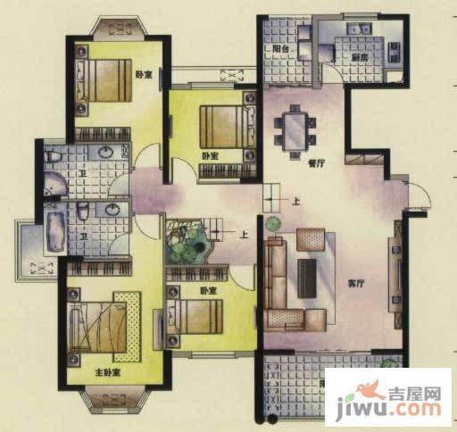 东方名城8室3厅4卫287.4㎡户型图