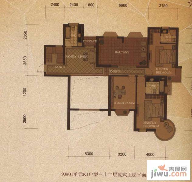 东方名城3室2厅2卫302.8㎡户型图