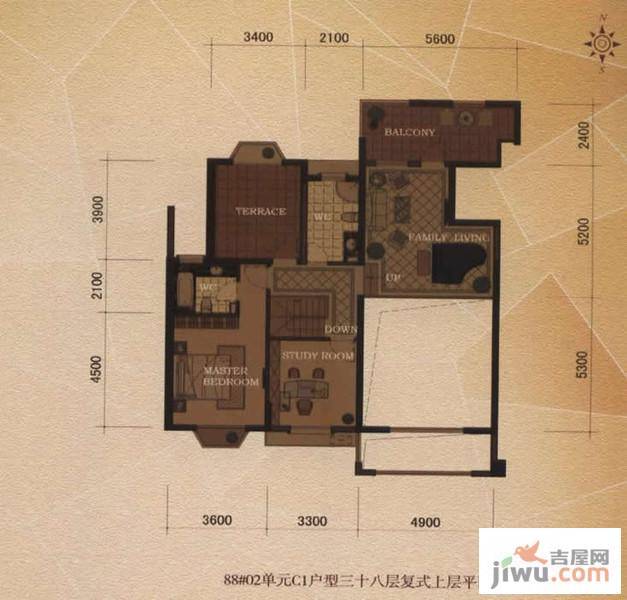 东方名城3室1厅2卫244.2㎡户型图