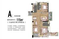 福州温泉城3室2厅2卫115㎡户型图