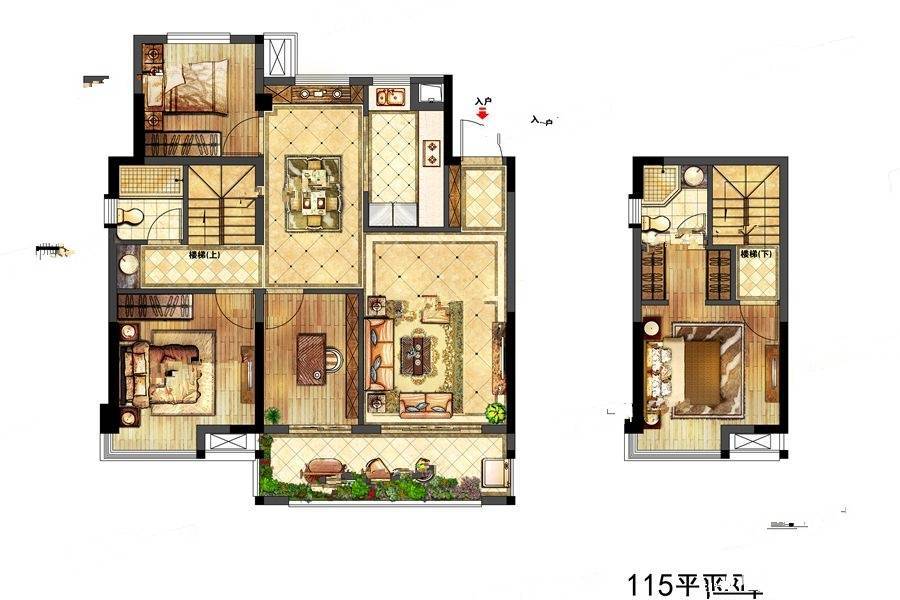 融侨观湖4室2厅2卫115㎡户型图