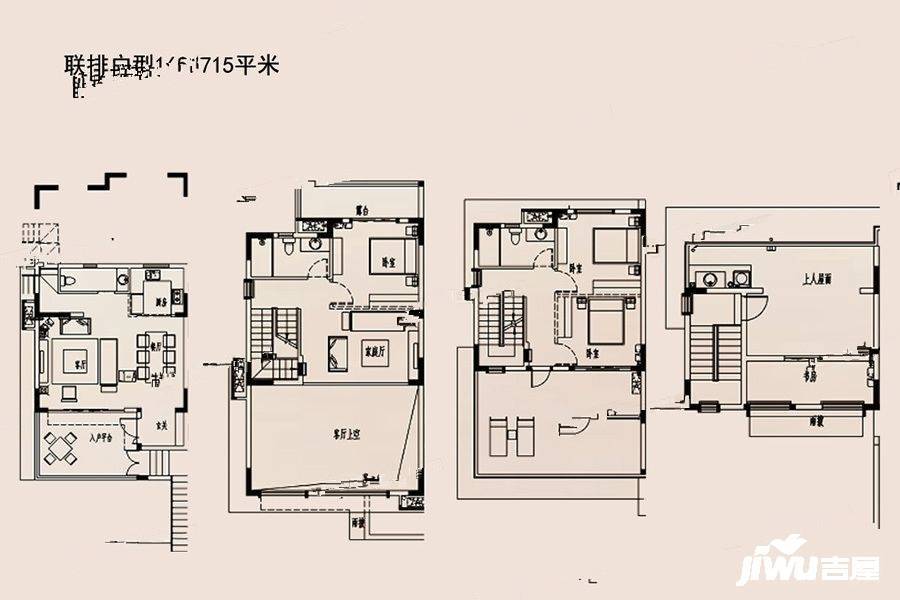 万科城大樟溪岸4室3厅3卫169.7㎡户型图