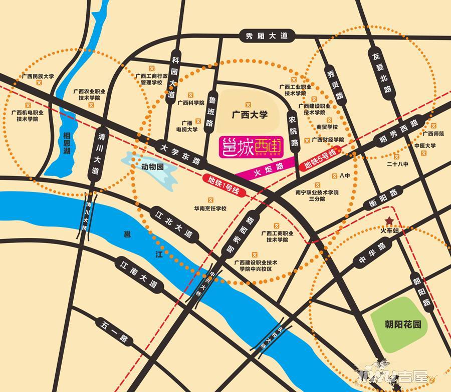 邕城西街位置交通图1