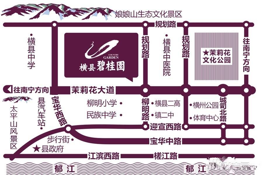 横县碧桂园位置交通图