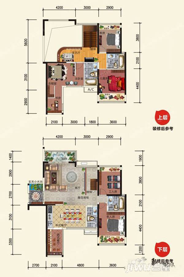 南宁华南城江南华府5室2厅4卫233㎡户型图