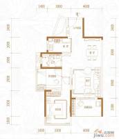 盛天东郡2室2厅1卫86㎡户型图