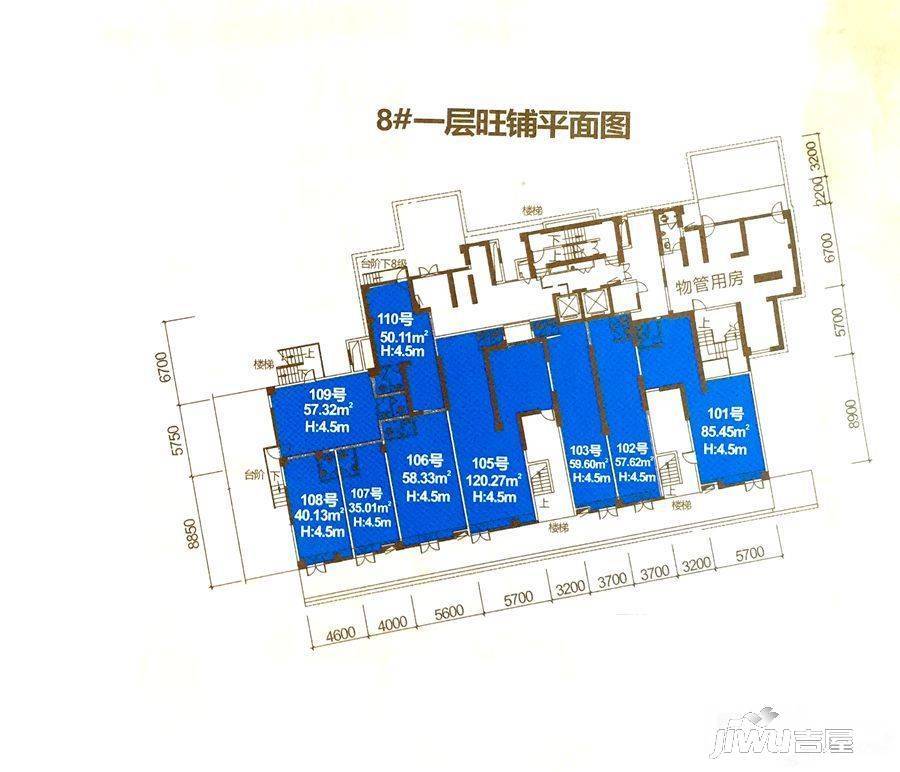 南宁宝能城市广场1室0厅0卫85.5㎡户型图