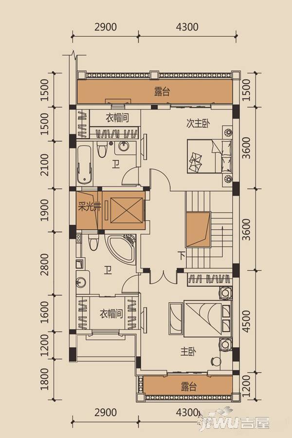 金源城中央墅普通住宅74㎡户型图