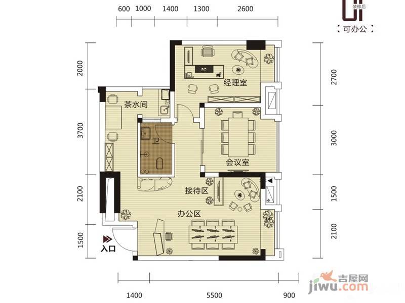 丰泽SOHO2室2厅1卫70.3㎡户型图