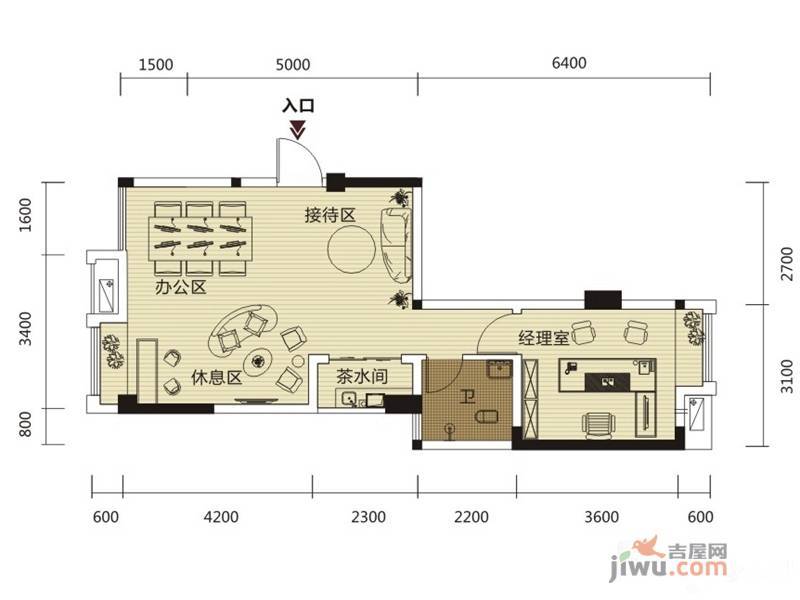 丰泽SOHO2室2厅1卫65.5㎡户型图