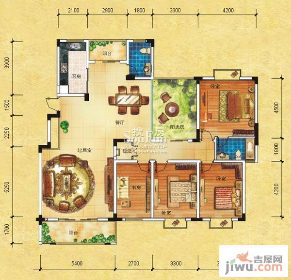 天昌凯悦国际4室2厅2卫190.5㎡户型图