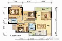 万汇华府3室2厅2卫86.6㎡户型图