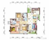 盛天时代3室2厅2卫88.3㎡户型图