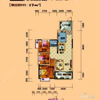 时代家园3室2厅2卫90.4㎡户型图