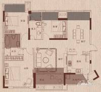 城光俊景3室2厅2卫124㎡户型图