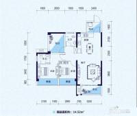 昌泰水立方3室2厅2卫90.7㎡户型图