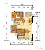 优活时代3室2厅1卫81.5㎡户型图