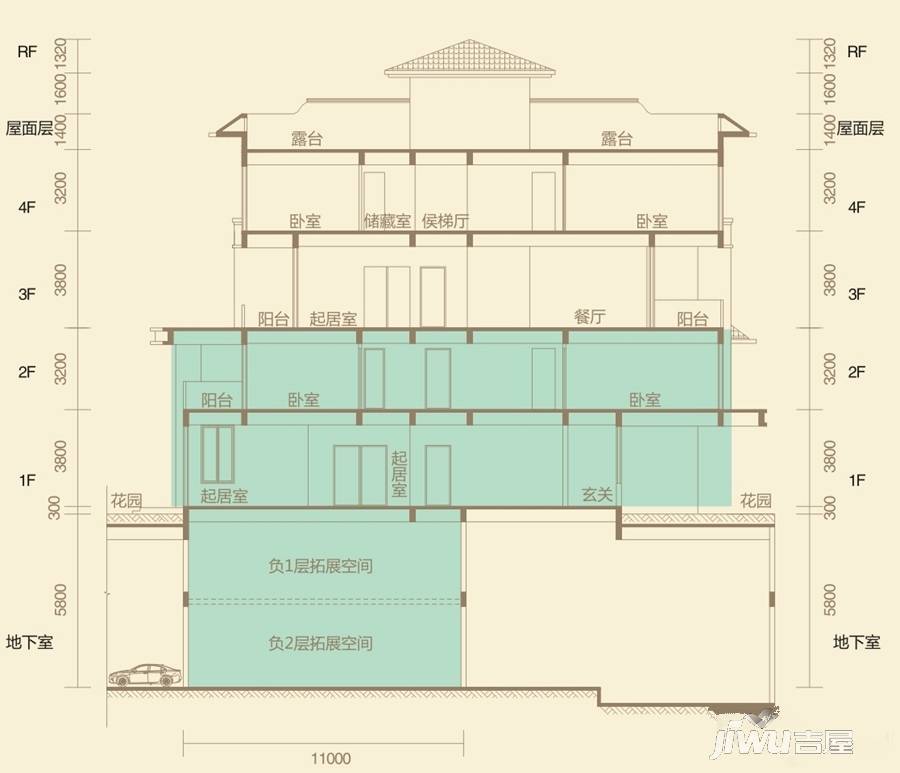 江山御景4室2厅3卫260㎡户型图