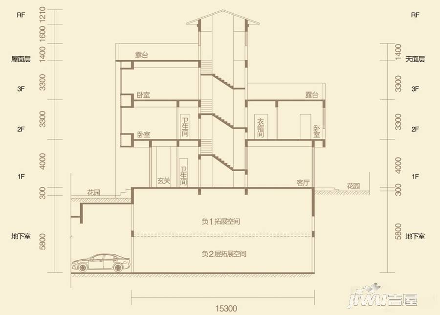 江山御景4室2厅5卫330㎡户型图