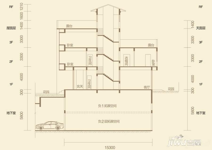 江山御景4室2厅5卫355㎡户型图