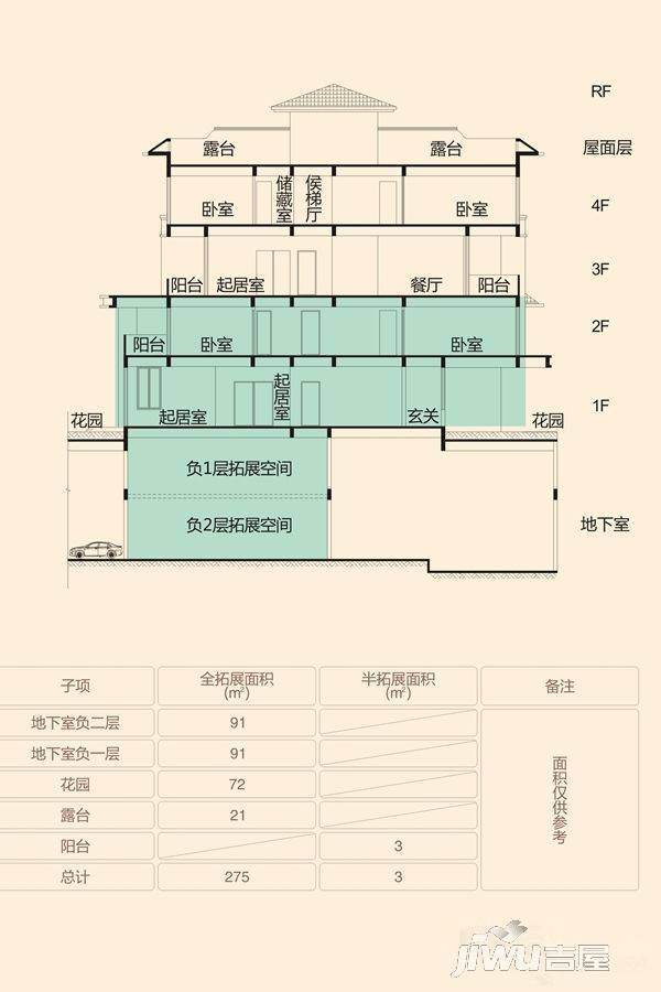 江山御景5室3厅3卫275㎡户型图