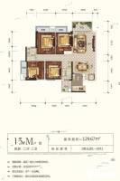 翡翠时光4室2厅2卫129.7㎡户型图