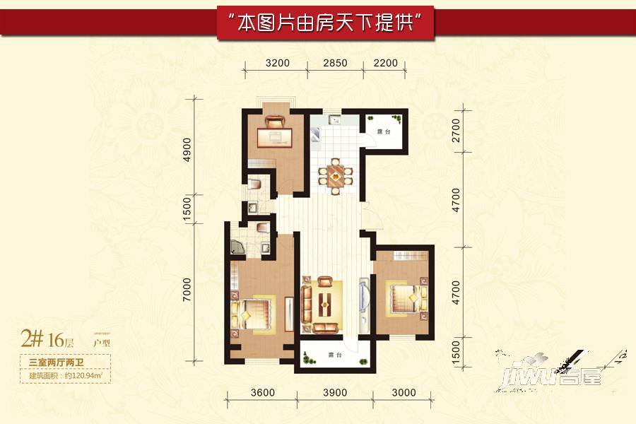 中国铁建·国际城3室22厅0卫120.9㎡户型图