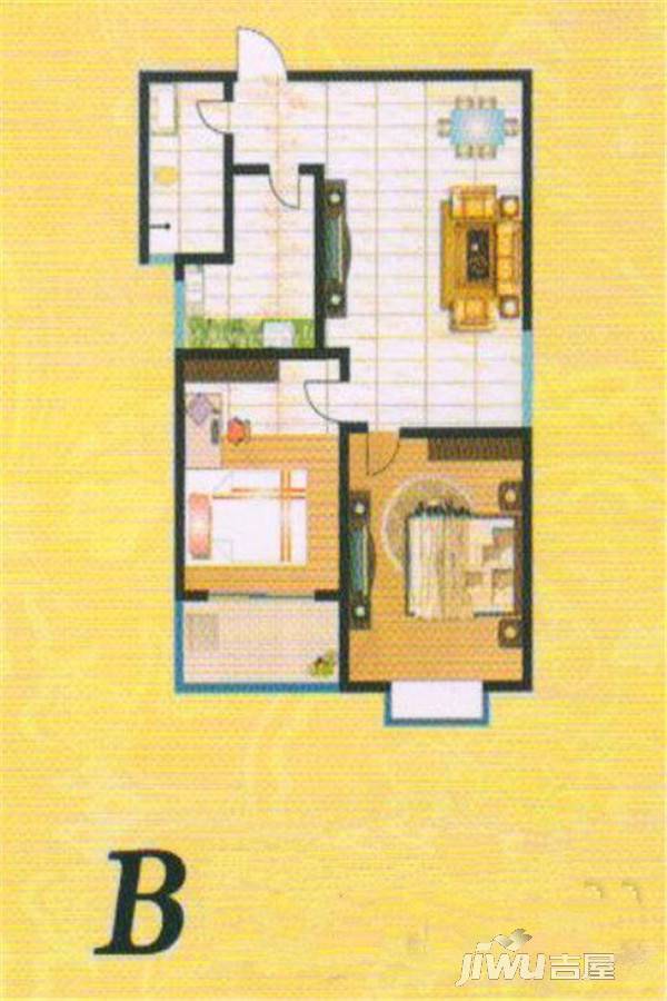 建福嘉园2室2厅1卫83㎡户型图