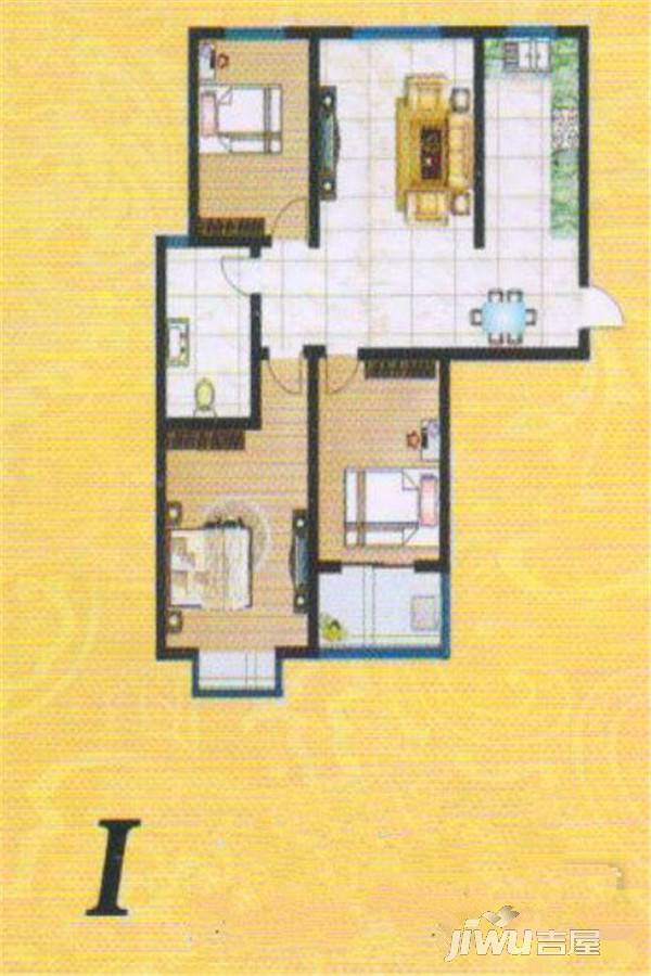 建福嘉园3室2厅1卫117㎡户型图