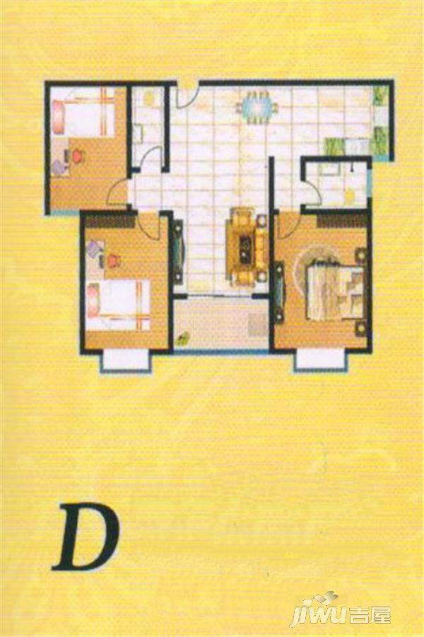 建福嘉园3室2厅2卫118㎡户型图