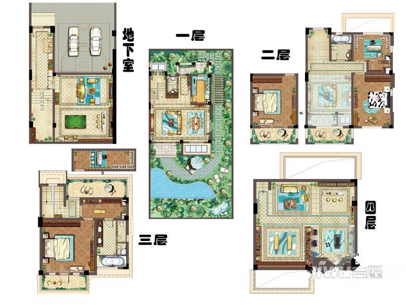 莱茵郡7室5厅3卫225㎡户型图