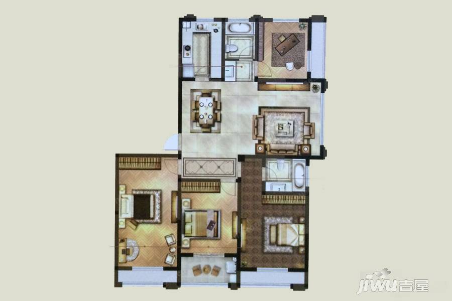 恒联国际社区4室2厅2卫162㎡户型图