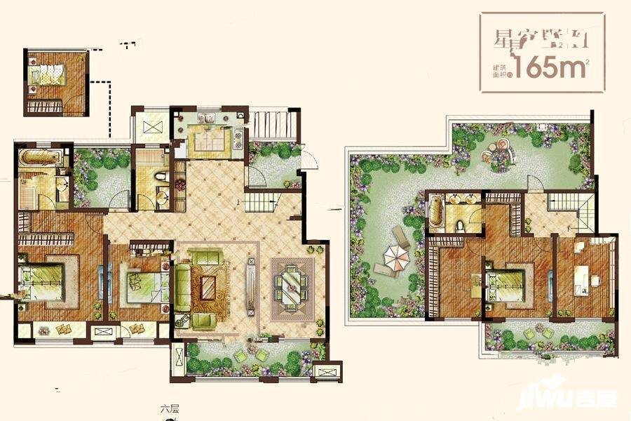 新城郡未来6室2厅3卫165㎡户型图