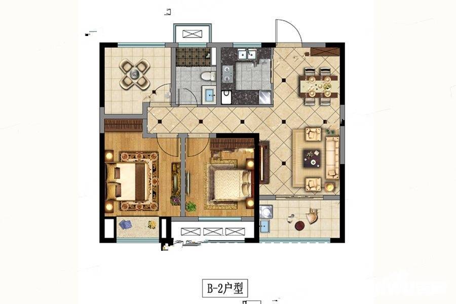 路劲天隽峰荟3室2厅1卫97㎡户型图