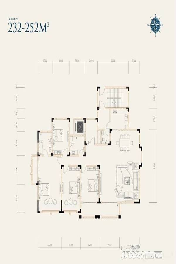 学府平墅4室2厅3卫252㎡户型图