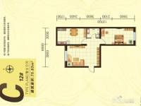 龙辰花园1室1厅1卫75.8㎡户型图