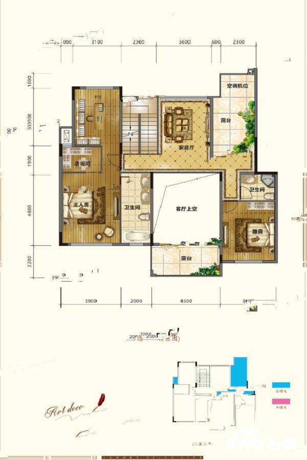 悦融湾6室3厅5卫298.8㎡户型图