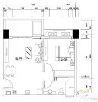 三亚湾红树林度假世界1室1厅1卫57㎡户型图