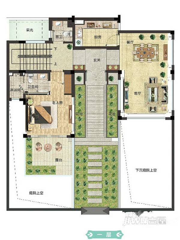 陶然湾黄金泉1室2厅2卫185㎡户型图