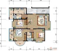 远洋公馆二期3室1厅2卫163.8㎡户型图