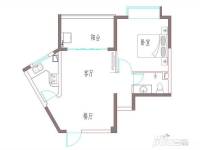 东方壹号公馆1室2厅1卫60.7㎡户型图