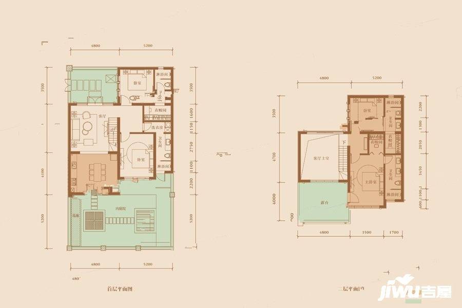 海南官塘学院小镇4室2厅4卫83.3㎡户型图